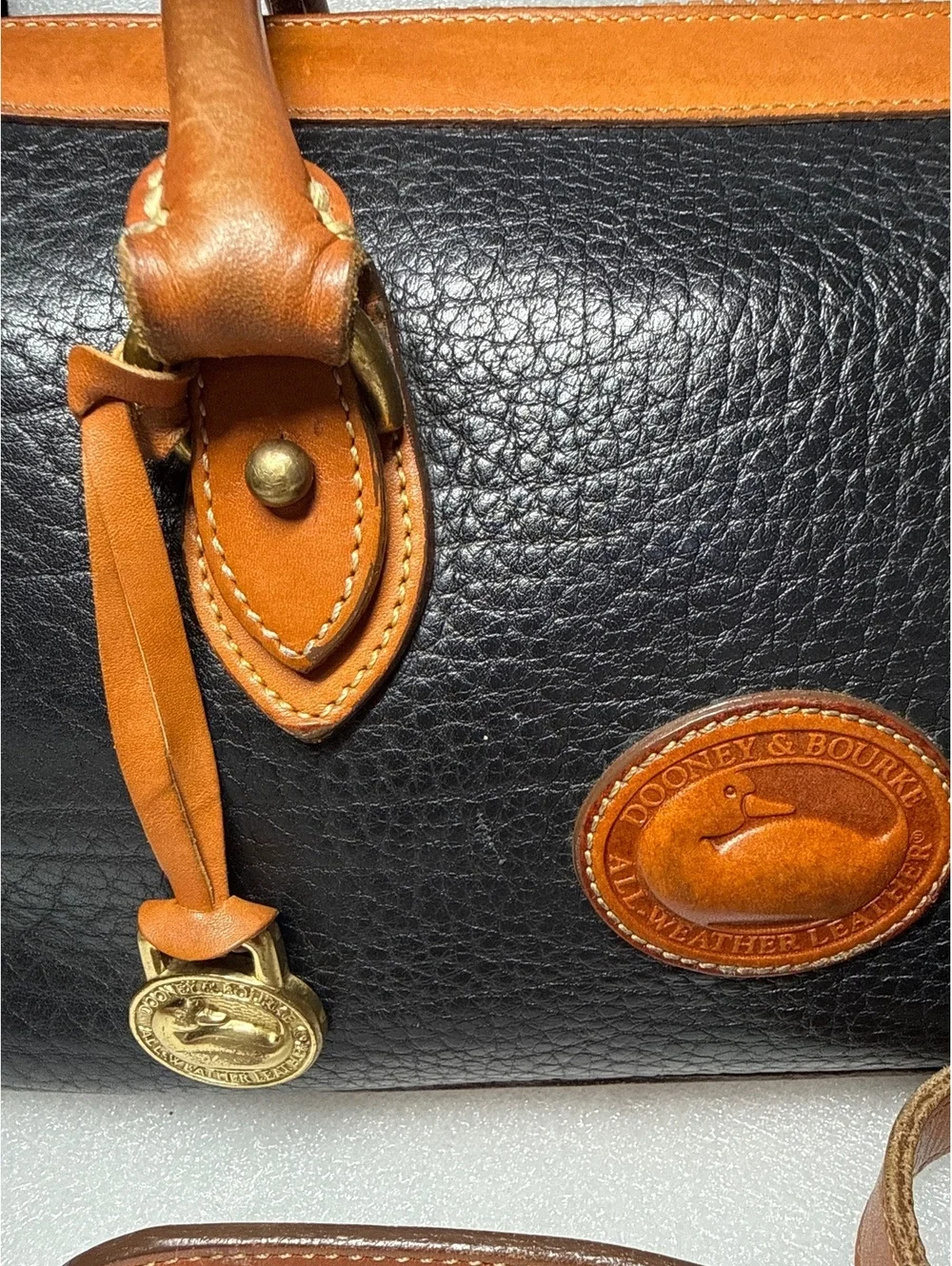 Vintage Dooney & Bourke All Weather Leather Satchel Coin Purse Made in USA